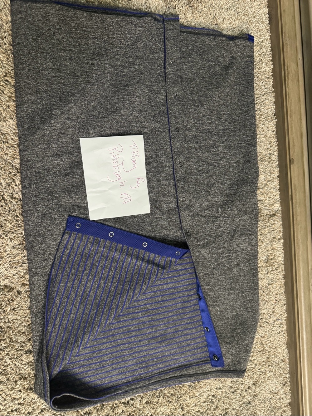 lululemon athletica Gray and Blue Reversible Wrap Scarf